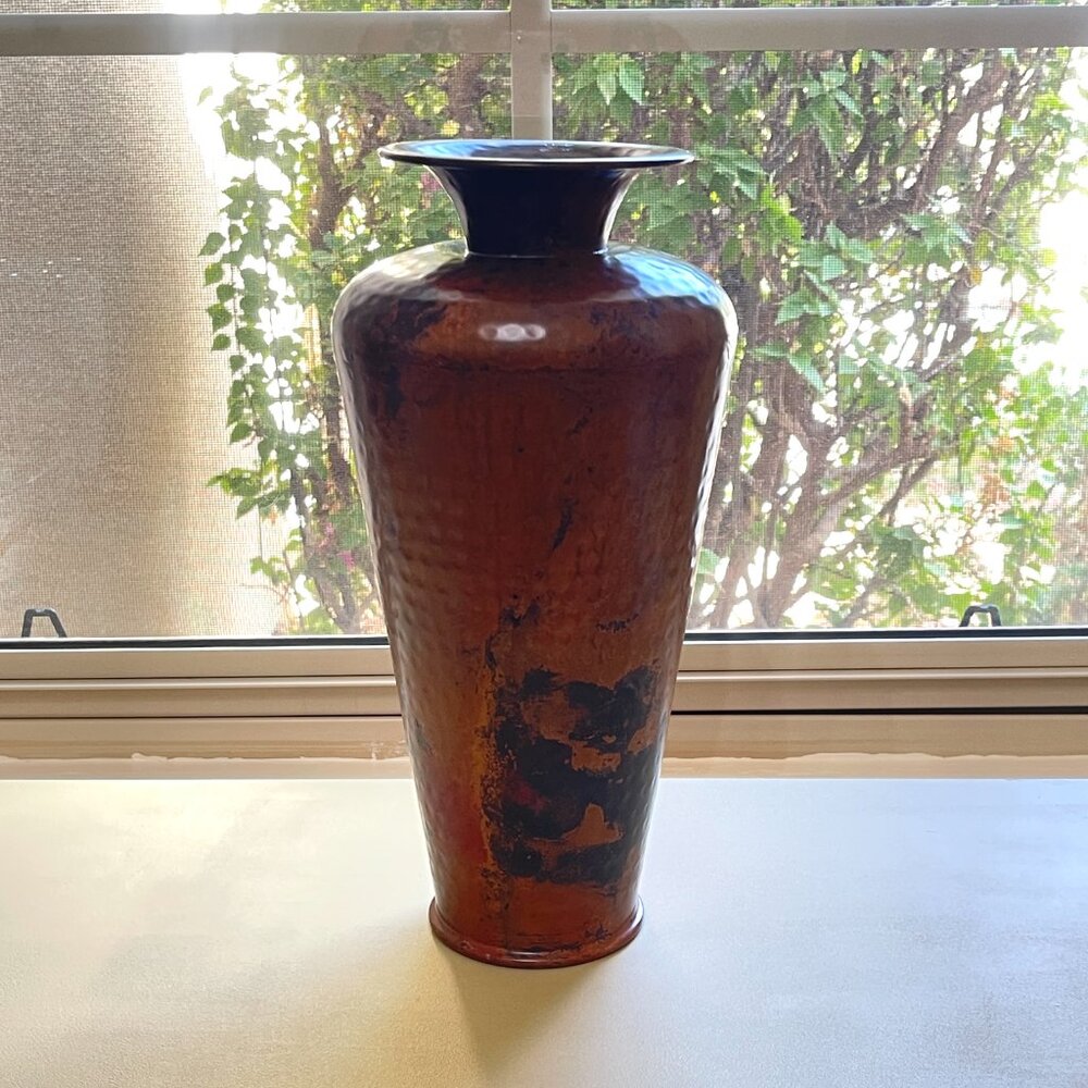 Copper Hammered Vase